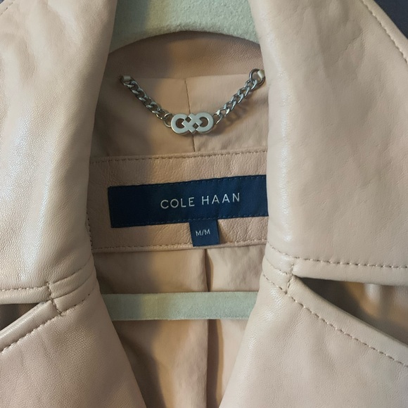 Cole Haan Blush Leather Moto Jacket - Picture 2 of 7